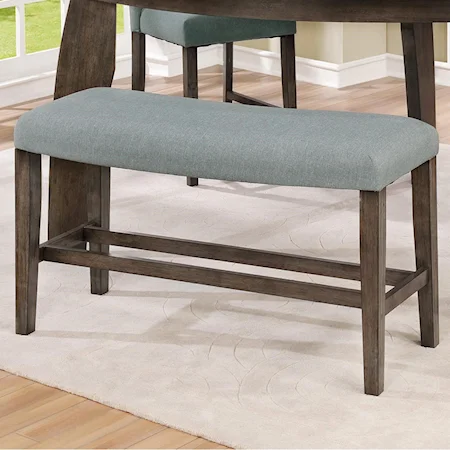 Curve Counter Height Bench with Upholstered Seat